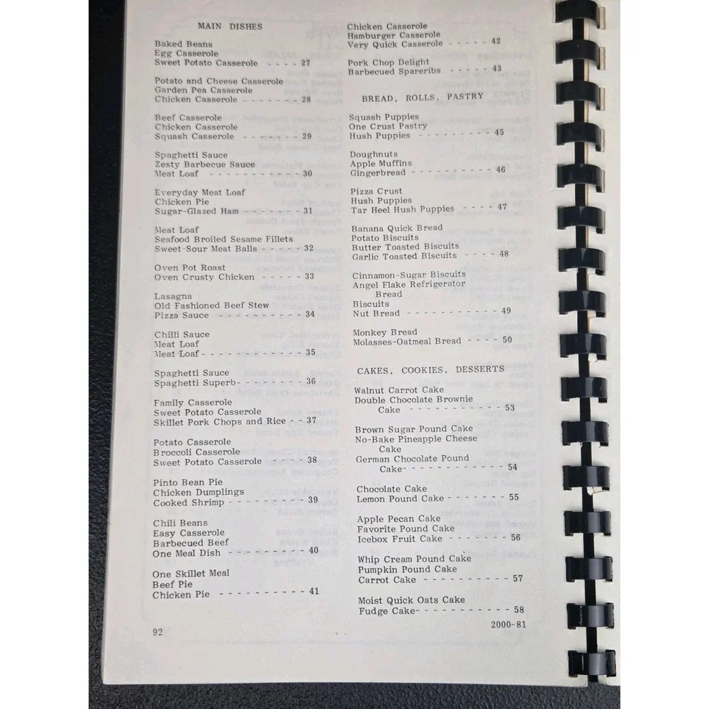 Woodville‎ Baptist Church Cookbook Mt. Airy, North Carolina 1982 Mayberry